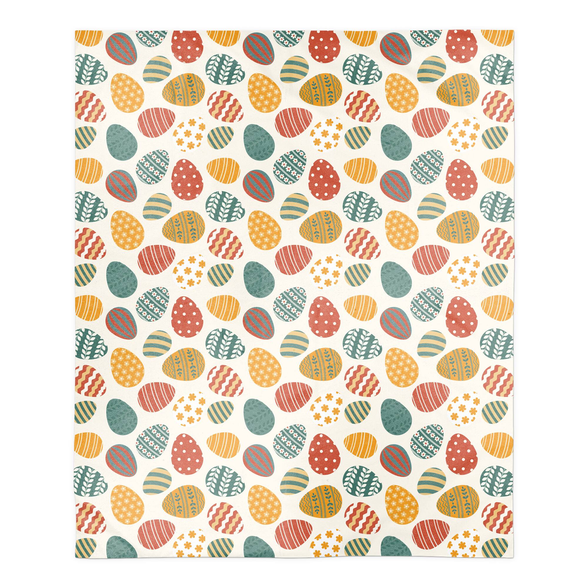 Bold Easter Egg Pattern Blanket 50" x 60" Sherpa Fleece Blanket